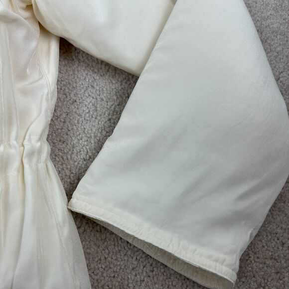 Vintage Express Badger Fur Trim Coat Womens Small Ivory Campagnie Internationale - Picture 6 of 15